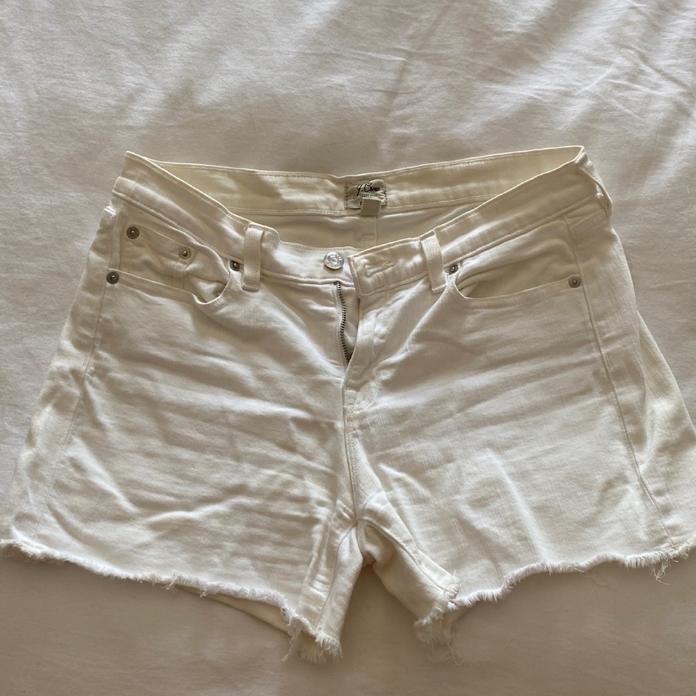 JCREW white denim shorts
